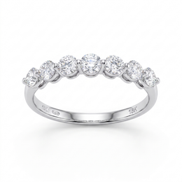 Lab-Created Diamond Seven-Stone Band Ring | 0.60 CT | VVS1 | 18K White Gold