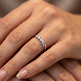 Lab-Created Diamond Seven-Stone Band Ring | 0.60 CT | VVS1 | 18K White Gold