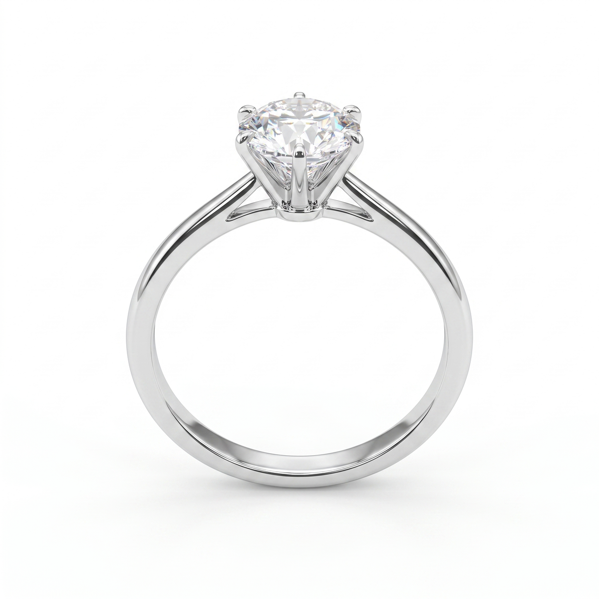 Lab-Created Diamond Solitaire Engagement Ring | 1.18 CT | VVS1 | 18K White Gold Main image