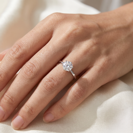 Lab-Created Diamond Solitaire Engagement Ring | 1.18 CT | VVS1 | 18K White Gold