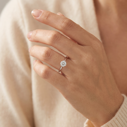 Lab-Created Diamond Solitaire Engagement Ring | 1.18 CT | VVS1 | 18K White Gold