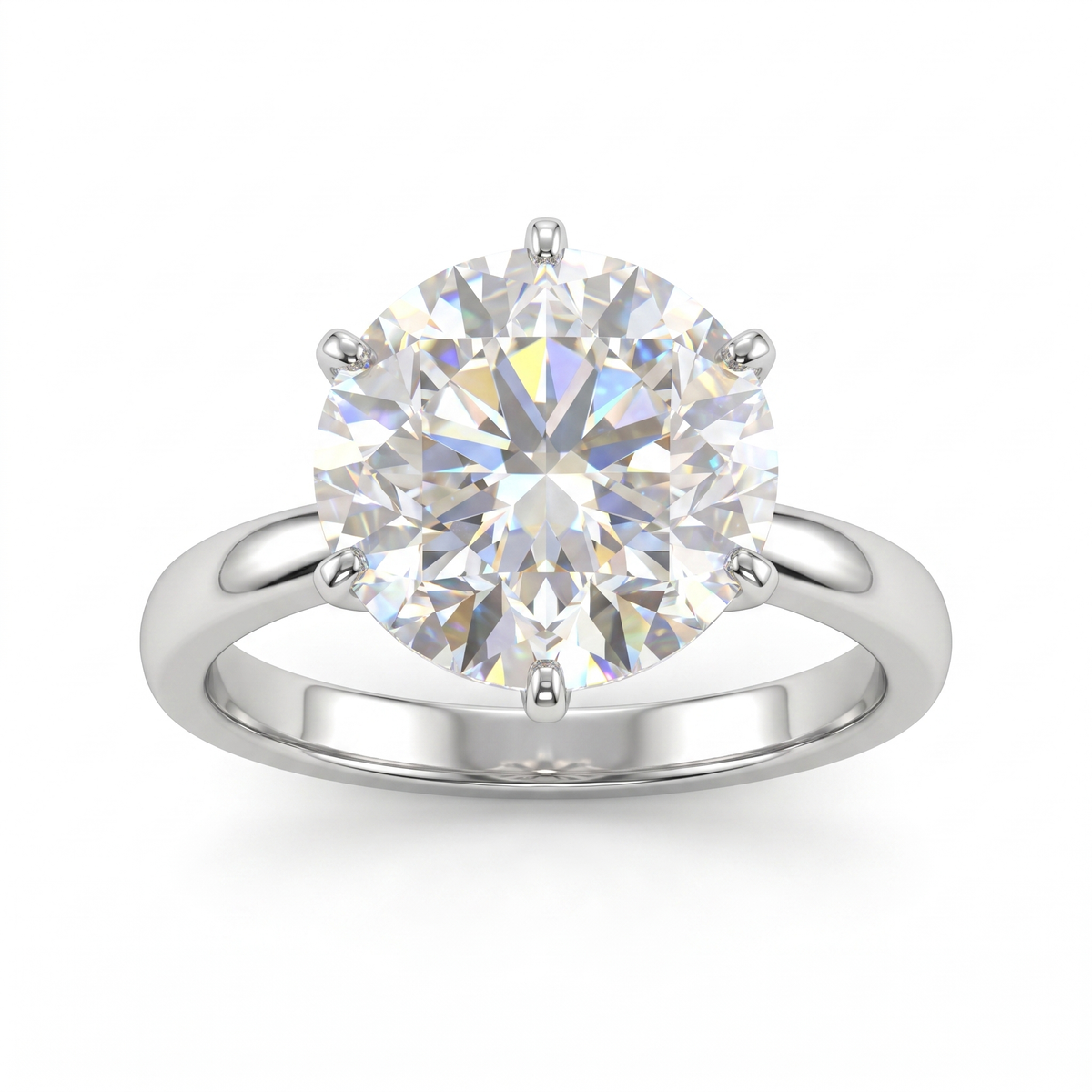 Lab-Created Diamond Solitaire Engagement Ring | 7.00 CT | VVS1 | 18K White Gold Main image