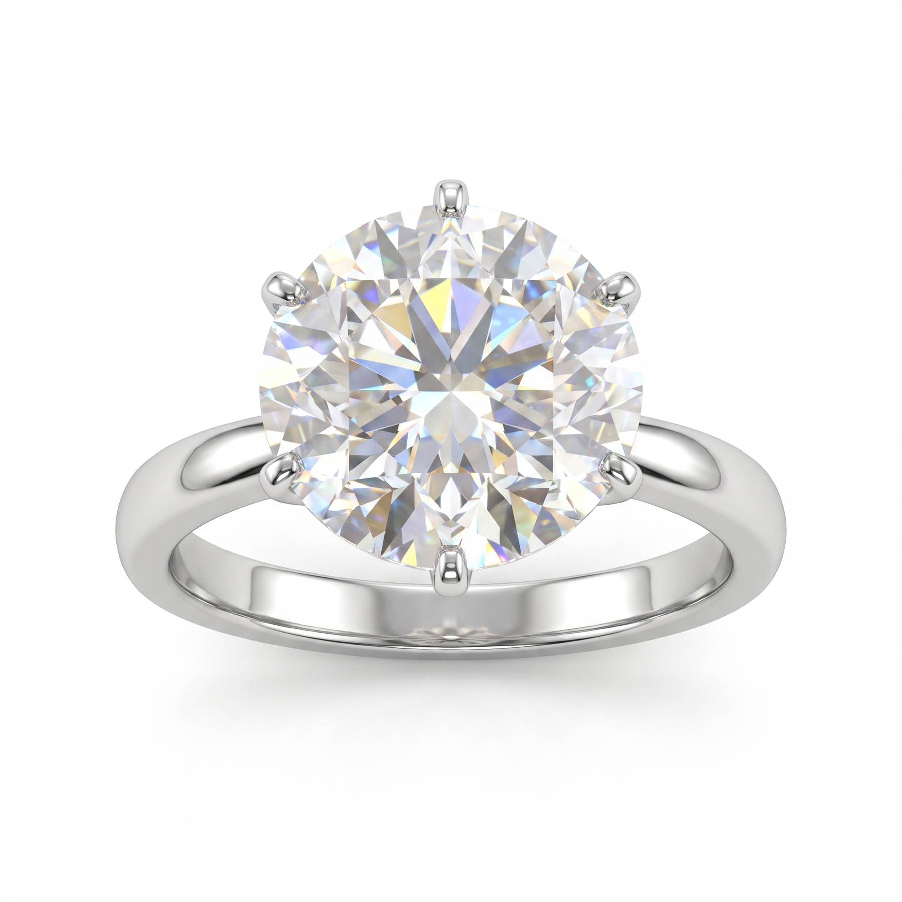 Lab-Created Diamond Solitaire Engagement Ring | 7.00 CT | VVS1 | 18K White Gold