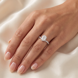 Lab-Created Pear-Shaped Diamond Engagement Ring | 3.00 CT | 18K White Gold