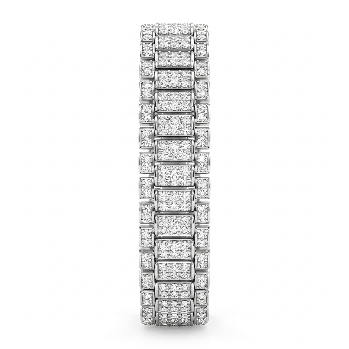 Lab-Created Diamond Wide Link Bracelet | 18K White Gold Main image