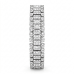 Lab-Created Diamond Wide Link Bracelet | 18K White Gold