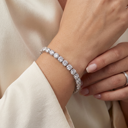 Lab-Created Diamond Tennis Bracelet | 14.74 CT Diamonds | 18K White Gold