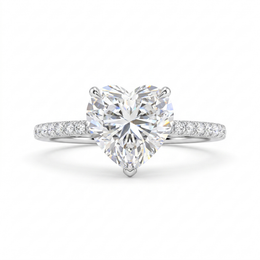 Lab-Created Heart-Shaped Diamond Engagement Ring | 3.16 CT Diamonds | 18K White Gold