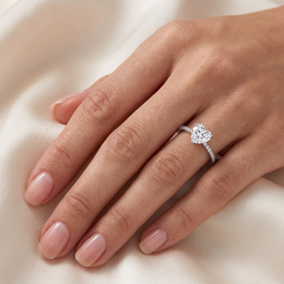 Lab-Created Heart-Shaped Diamond Engagement Ring | 3.16 CT Diamonds | 18K White Gold