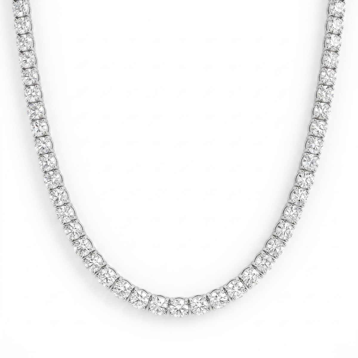 Lab-Created Diamond Tennis Necklace | 6.90 CT Diamonds | VS1 | 18K White Gold Main image