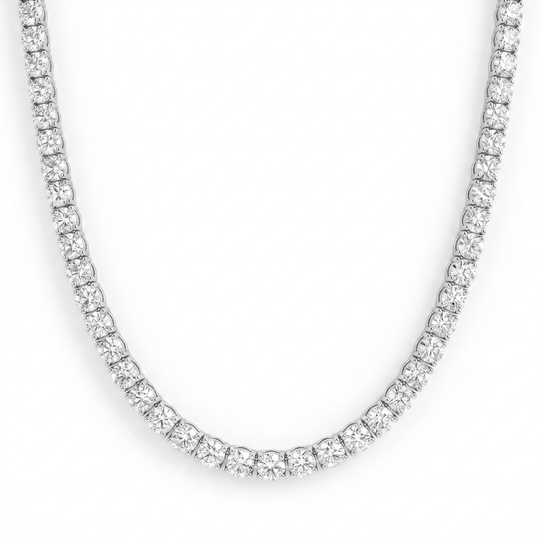 Lab-Created Diamond Tennis Necklace | 6.90 CT Diamonds | VS1 | 18K White Gold
