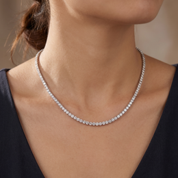 Lab-Created Diamond Tennis Necklace | 6.90 CT Diamonds | VS1 | 18K White Gold