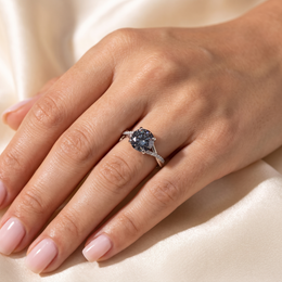 Lab-Created Gray Diamond Twist Ring | 2.16 CT Diamonds | 18K White Gold