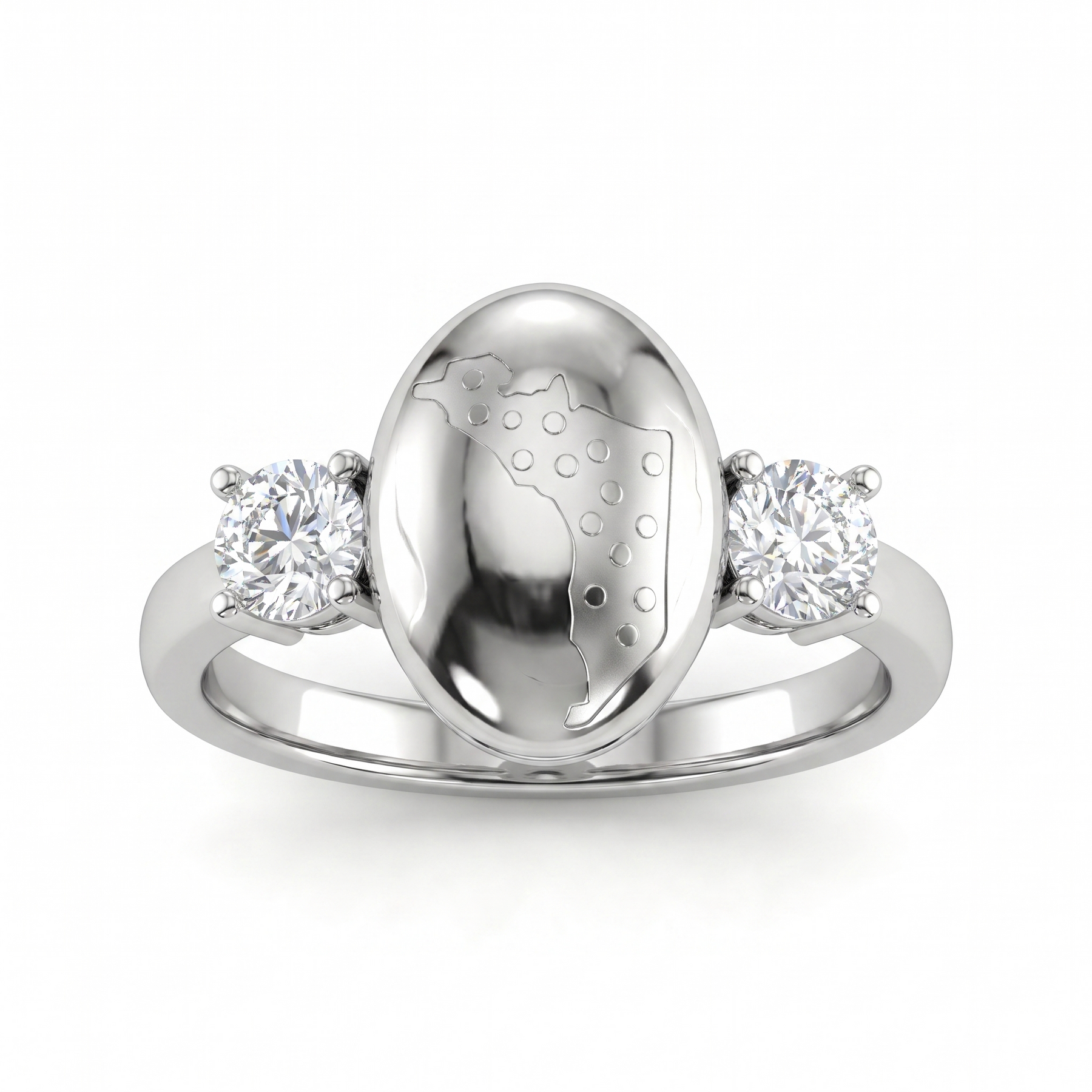 American Diamond Arabian Horse Signet Ring | Sterling Silver 925 | 2.92 g