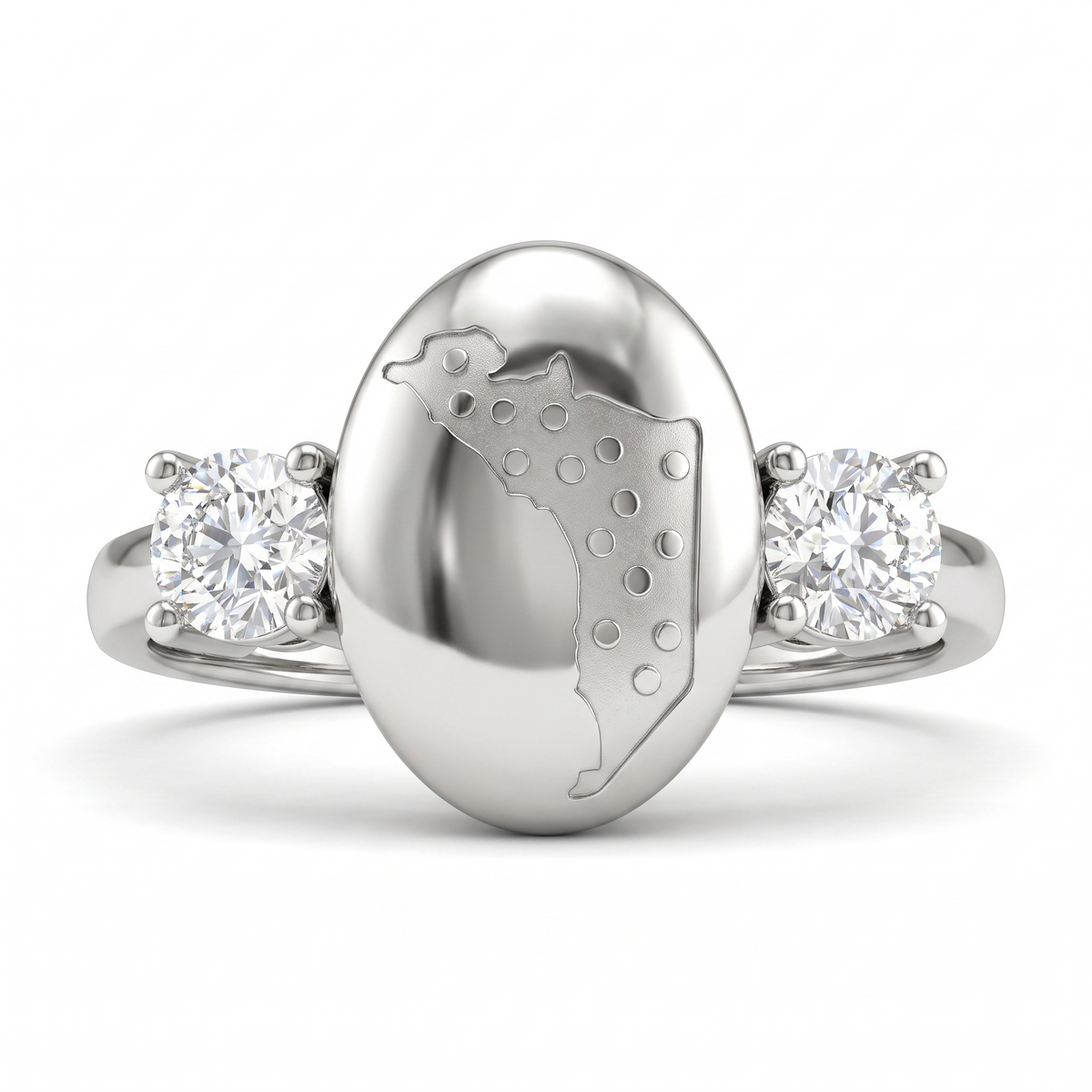 American Diamond Arabian Horse Signet Ring | Sterling Silver 925 | 2.92 g