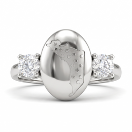American Diamond Arabian Horse Signet Ring | Sterling Silver 925 | 2.92 g