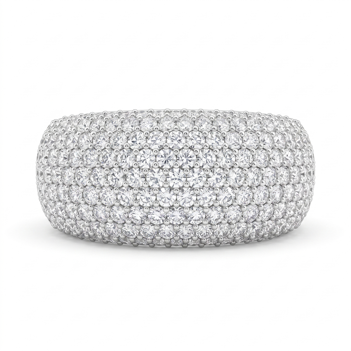 American Diamond Wide Pavé Band Ring | Sterling Silver 925 | 10.27 g Main image