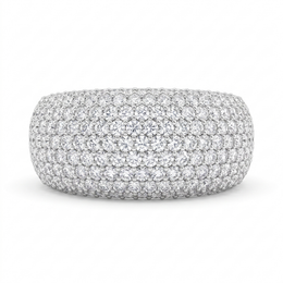 American Diamond Wide Pavé Band Ring | Sterling Silver 925 | 10.27 g