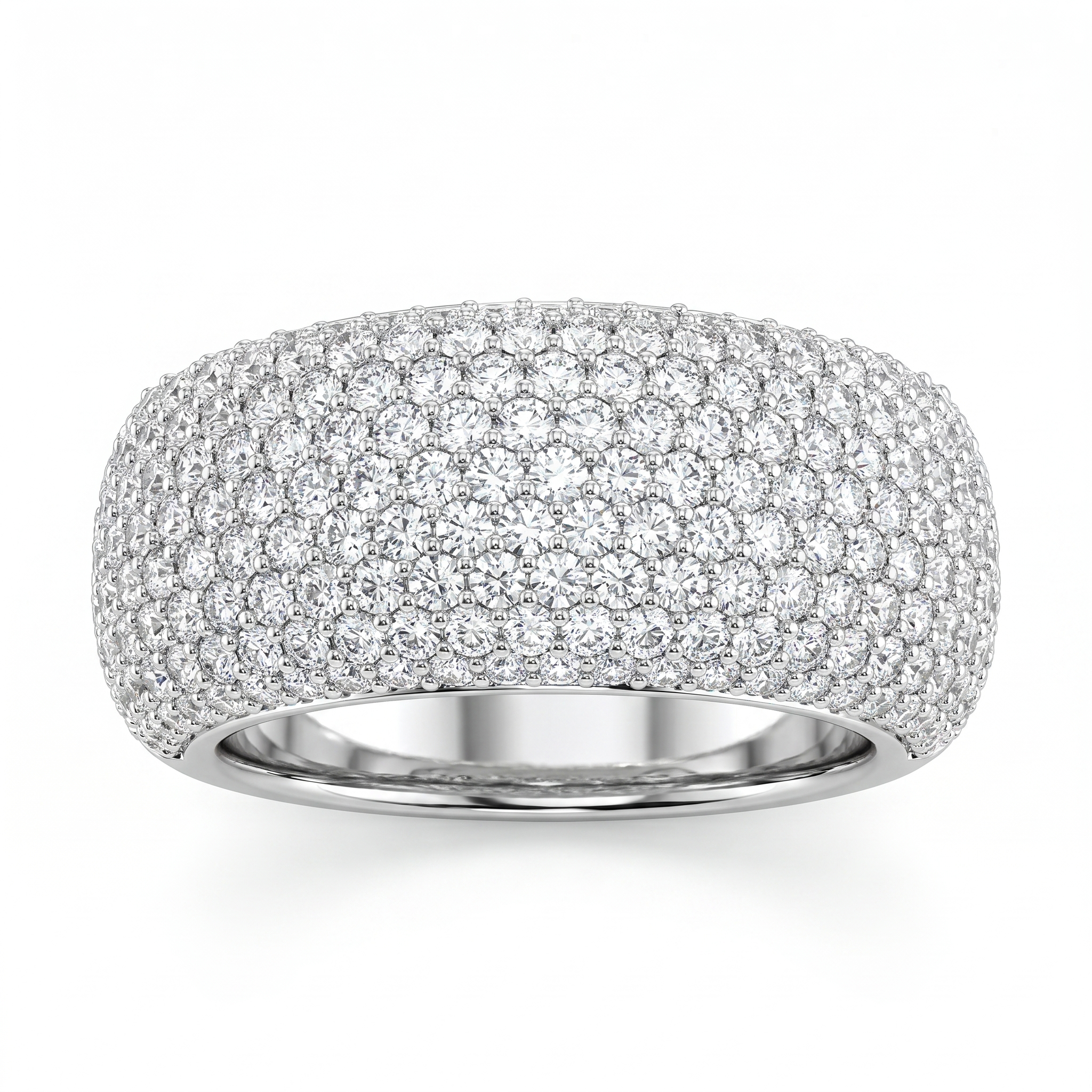 American Diamond Wide Pavé Band Ring | Sterling Silver 925 | 10.27 g Secondary image