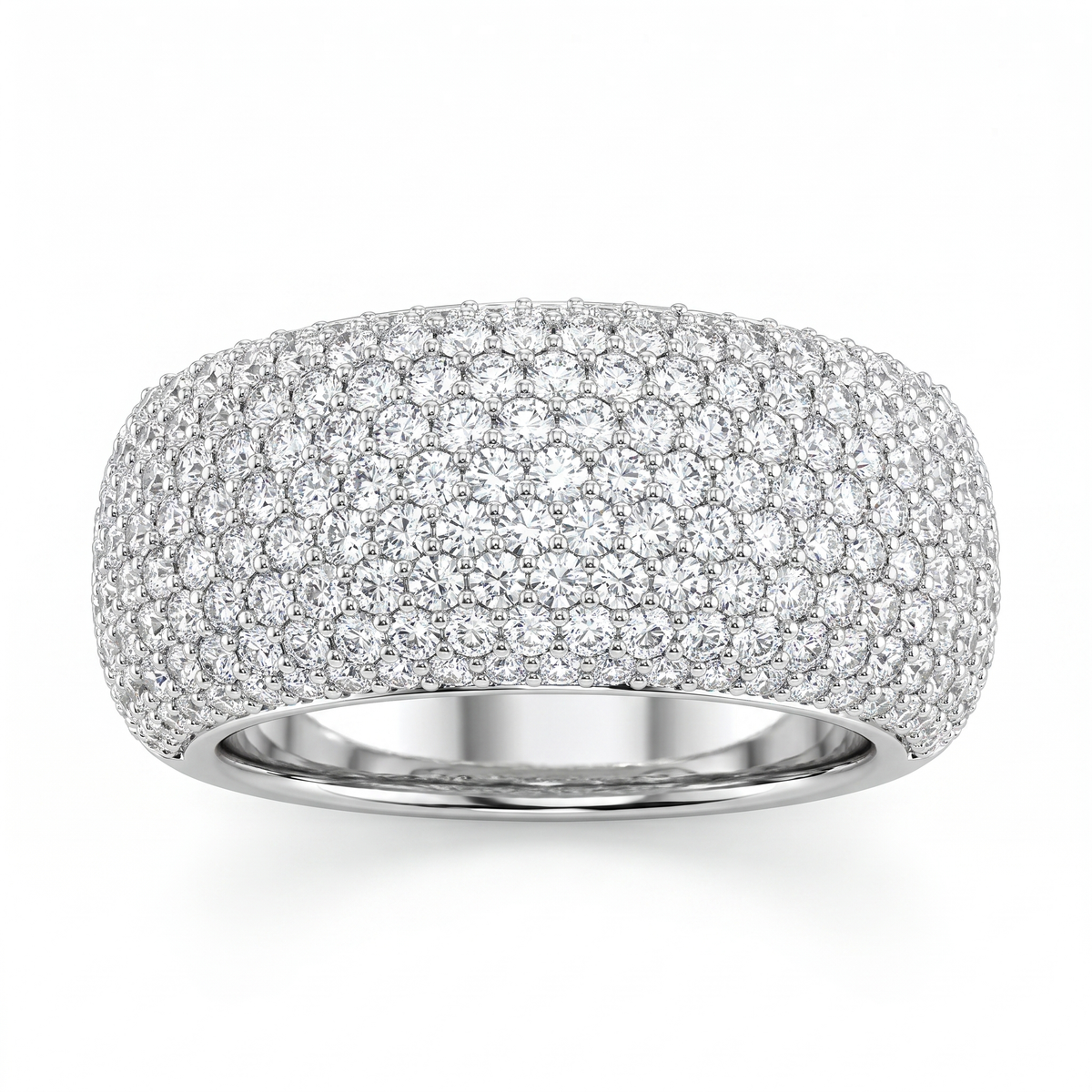 American Diamond Wide Pavé Band Ring | Sterling Silver 925 | 10.27 g