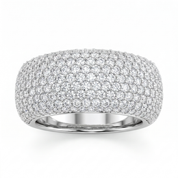American Diamond Wide Pavé Band Ring | Sterling Silver 925 | 10.27 g