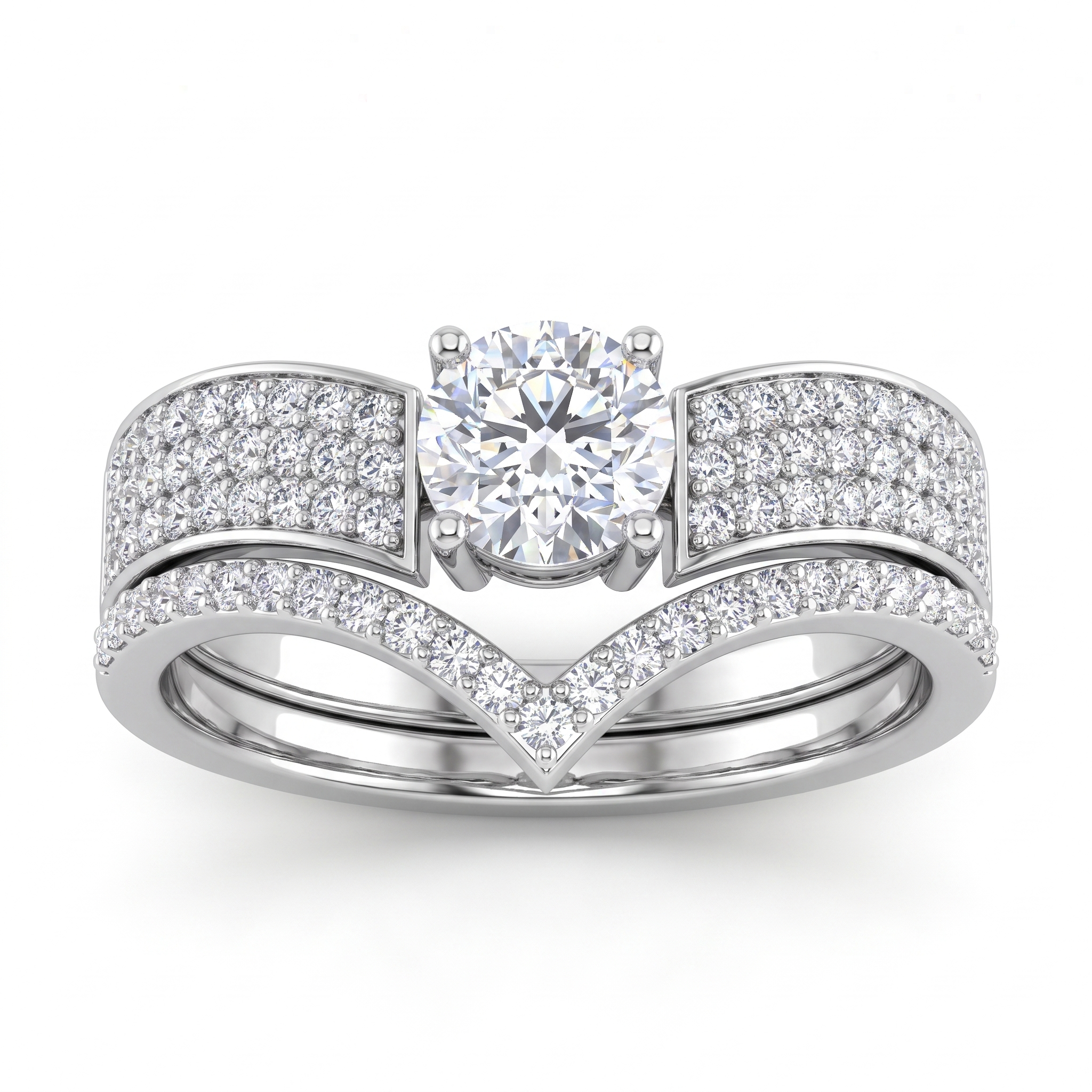 American Diamond Round Solitaire Bridal Ring | Sterling Silver 925 | 2.07 g Secondary image