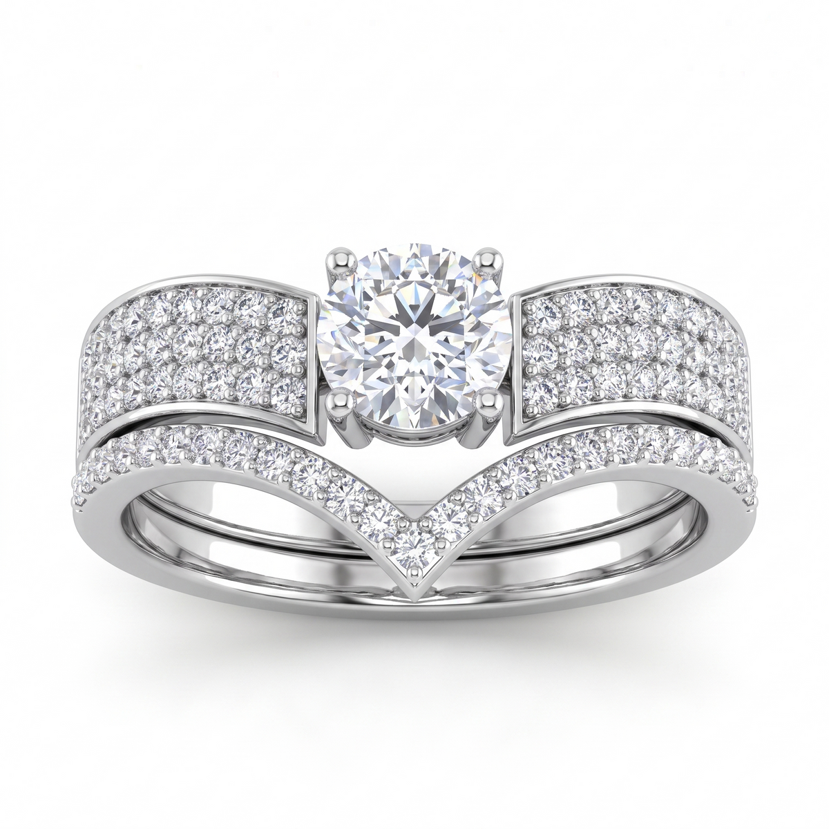 American Diamond Round Solitaire Bridal Ring | Sterling Silver 925 | 2.07 g