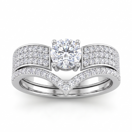 American Diamond Round Solitaire Bridal Ring | Sterling Silver 925 | 2.07 g