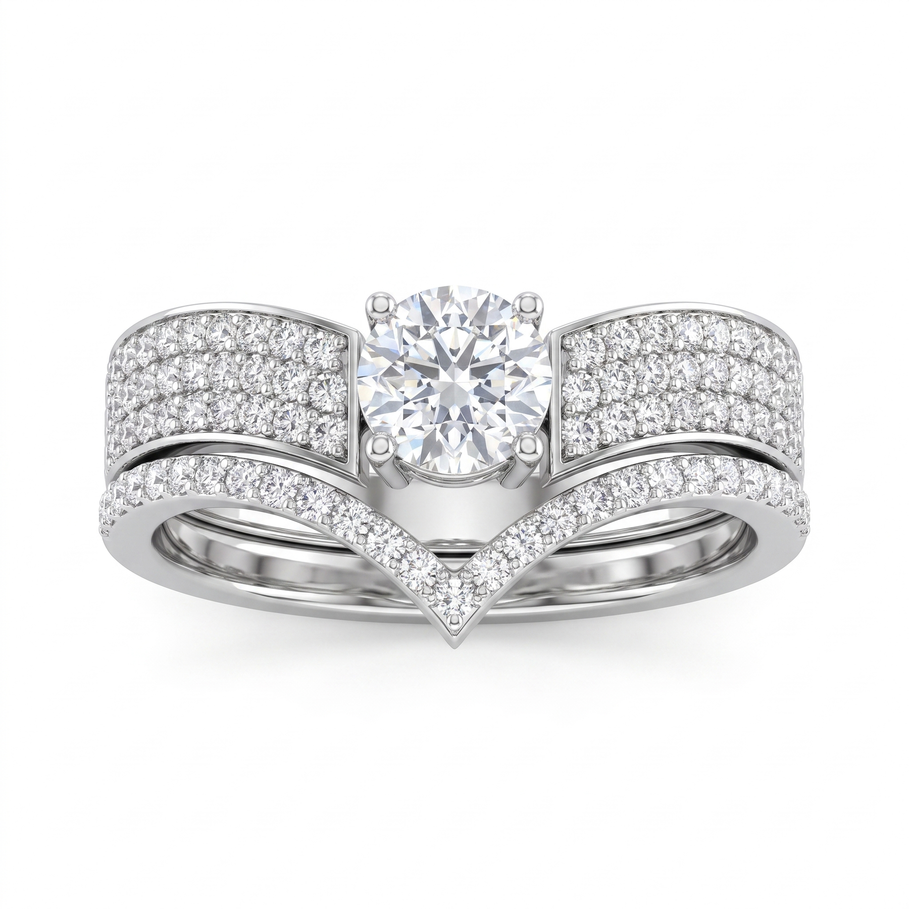 American Diamond Round Solitaire Bridal Ring | Sterling Silver 925 | 2.07 g