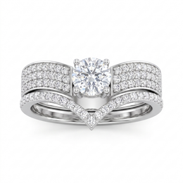 American Diamond Round Solitaire Bridal Ring | Sterling Silver 925 | 2.07 g