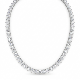 American Diamond Graduated Tennis Necklace | Sterling Silver 925 | 17.70 g