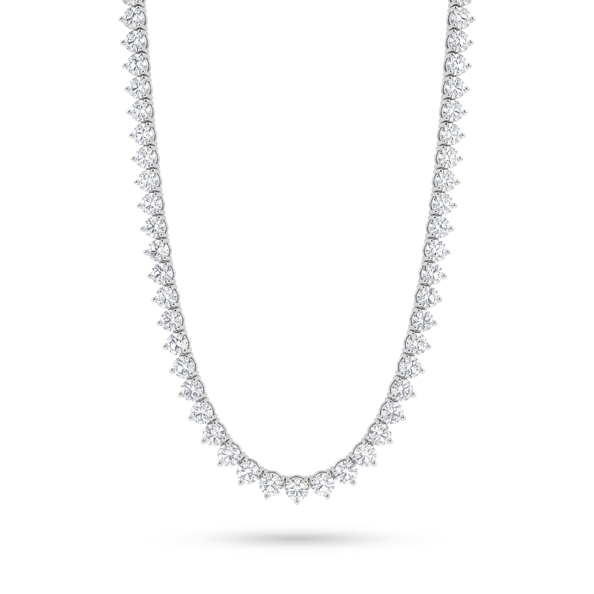 American Diamond Graduated Tennis Necklace | Sterling Silver 925 | 17.70 g Secondary image