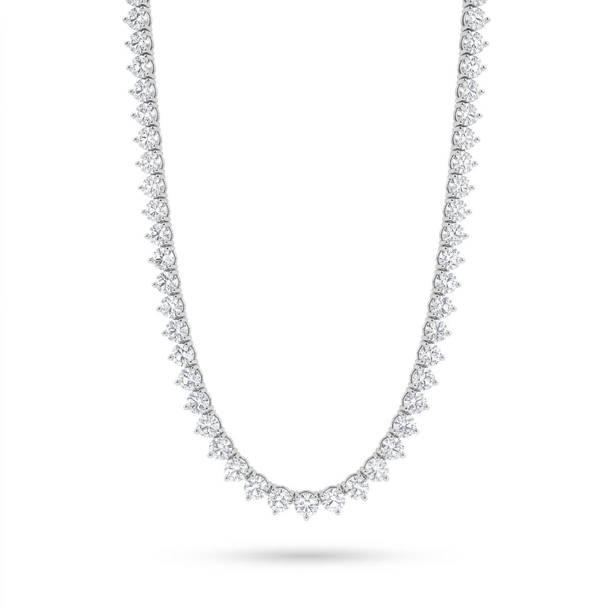 American Diamond Graduated Tennis Necklace | Sterling Silver 925 | 17.70 g