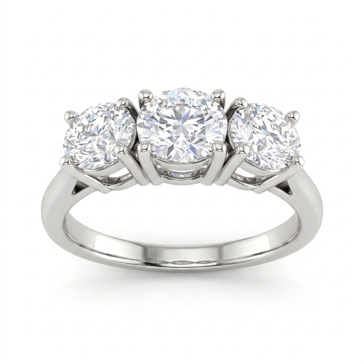 Three-Stone Lab Created Diamond Ring | 2.40 CT Lab-Created Diamonds | 14K White Gold | Saleh Sallom Main image