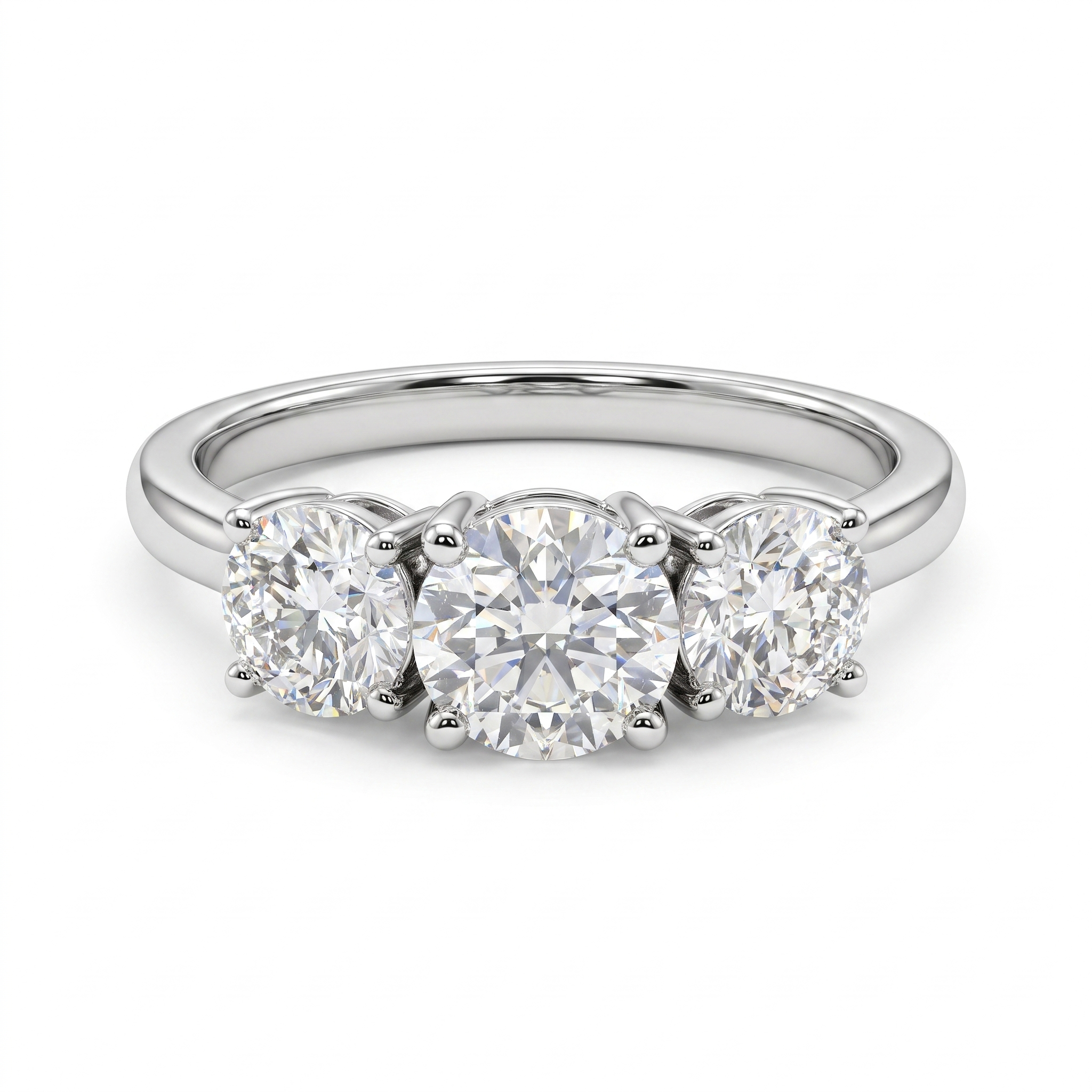 Three-Stone Lab Created Diamond Ring | 2.40 CT Lab-Created Diamonds | 14K White Gold | Saleh Sallom Secondary image