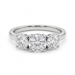 Three-Stone Lab-Grown Diamond Ring | 2.40 CT Lab-Created Diamonds | 14K White Gold | Saleh Sallom