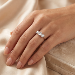 Three-Stone Lab-Grown Diamond Ring | 2.40 CT Lab-Created Diamonds | 14K White Gold | Saleh Sallom