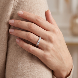 Five-Stone Lab Created Diamond Ring | 2.18 CT Round Brilliant Diamonds | 14K White Gold | Saleh Sallom