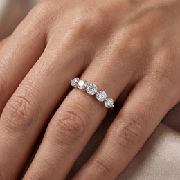Five-Stone Lab Created Diamond Ring | 2.18 CT Round Brilliant Diamonds | 14K White Gold | Saleh Sallom