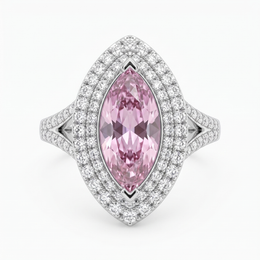 Pink Marquise Lab Created Diamond Halo Ring | 3.80 CT Lab Created Diamonds | Saleh Sallom