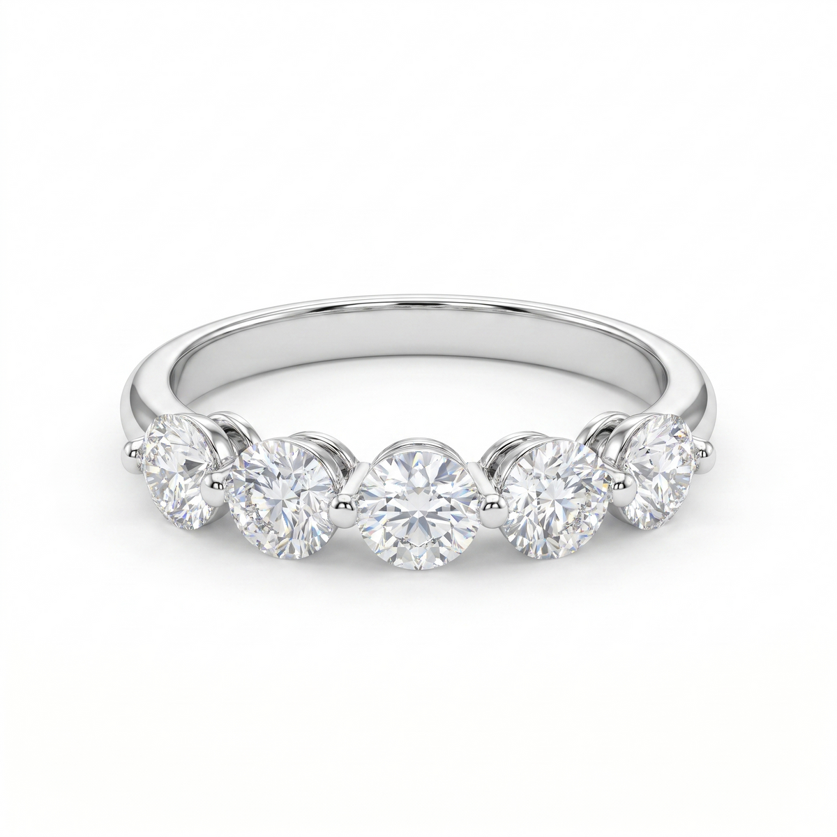 Round Lab Created Diamond Five-Stone Band Ring | 1.25 CT Lab Created Diamonds | 14K Gold | Saleh Sallom Main image
