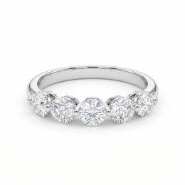 Round Lab Created Diamond Five-Stone Band Ring | 1.25 CT Lab Created Diamonds | 14K Gold | Saleh Sallom