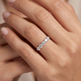Round Lab Created Diamond Five-Stone Band Ring | 1.25 CT Lab Created Diamonds | 14K Gold | Saleh Sallom