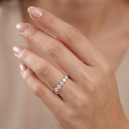 Round Lab Created Diamond Five-Stone Band Ring | 1.25 CT Lab Created Diamonds | 14K Gold | Saleh Sallom