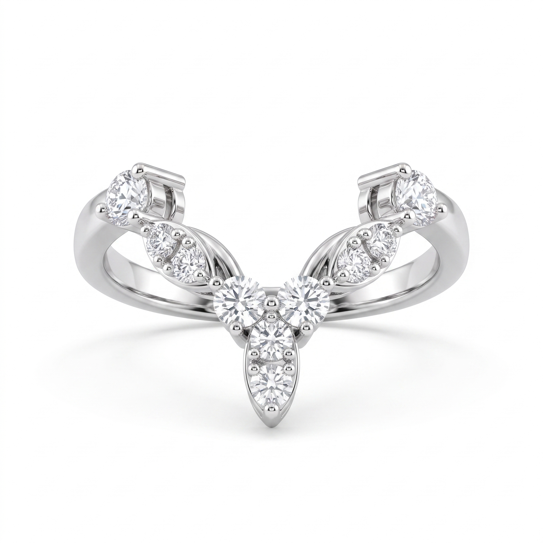 Pear & Princess Cut Lab Created Diamond Open Ring | 0.57 CT Lab Created Diamonds | 14K Gold | Saleh Sallom