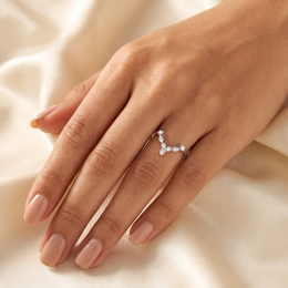 Pear & Princess Cut Lab Created Diamond Open Ring | 0.57 CT Lab Created Diamonds | 14K Gold | Saleh Sallom