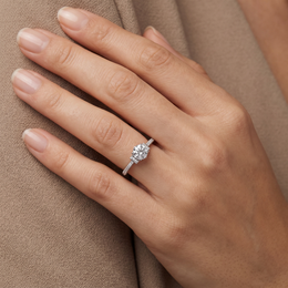Round Lab Created Diamond Three-Stone Ring | 1.30 CT Lab Created Diamonds | 14K Gold | Saleh Sallom