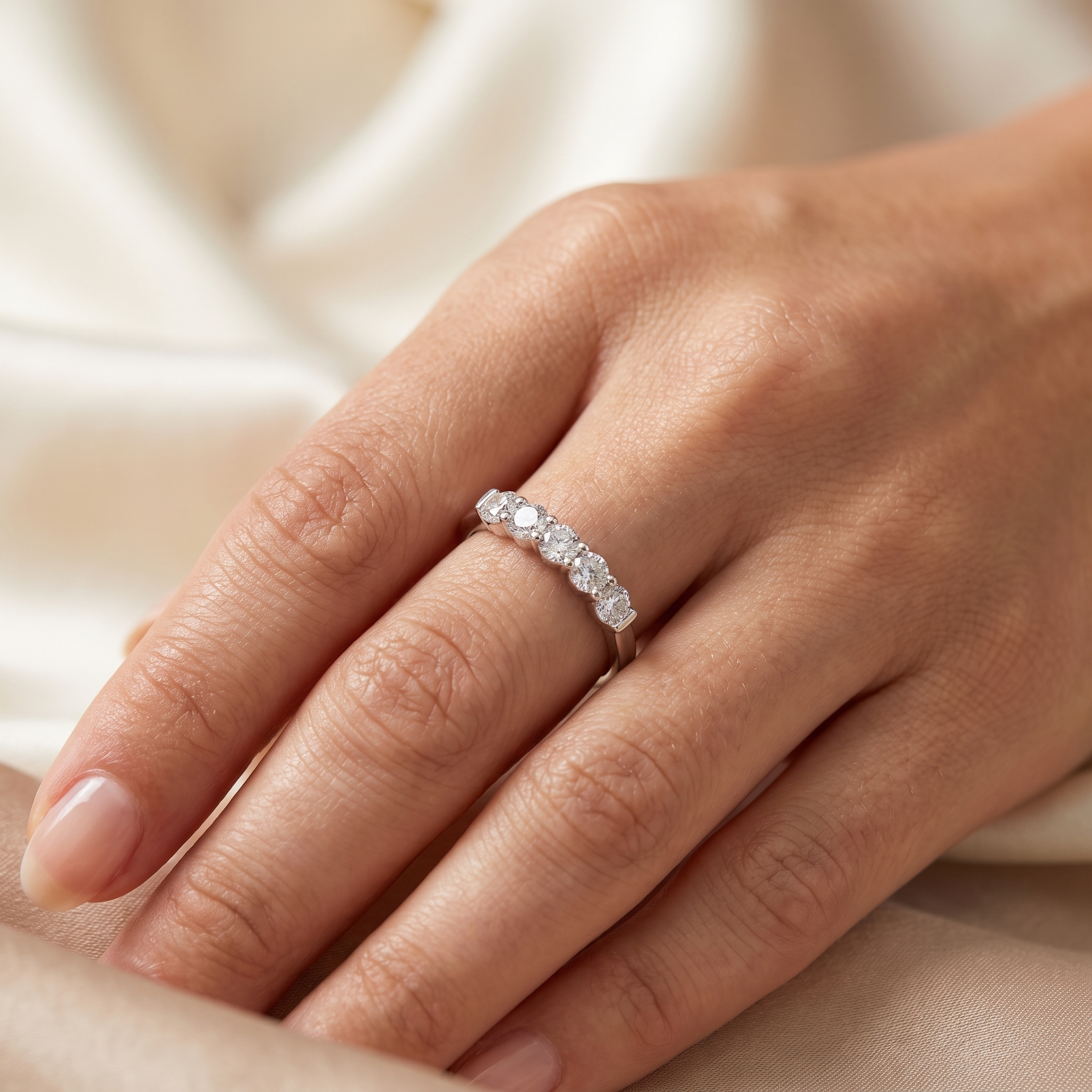 Round Lab Created Diamond Seven-Stone Ring | 1.25 CT Lab Created Diamonds | 14K Gold | Saleh Sallom Secondary image