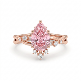 Pink Marquise Lab Created Diamond Ring | 2.20 CT Lab Created Diamonds | 14K Rose Gold | Saleh Sallom