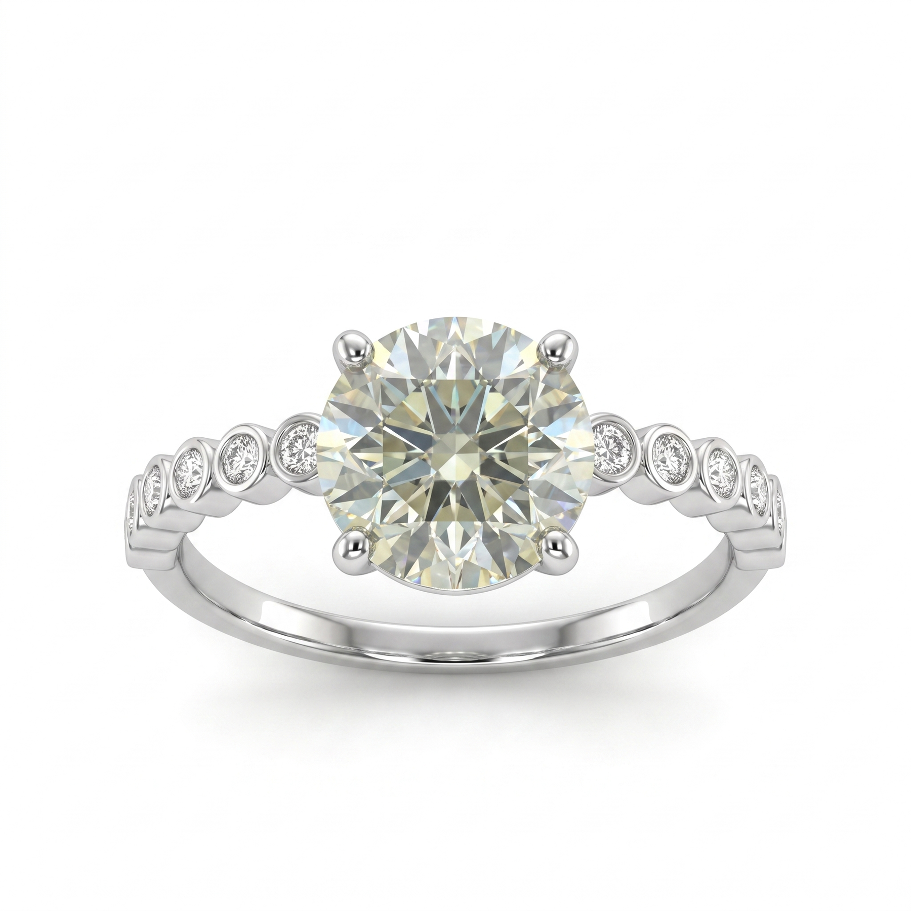 Round Lab Created Diamond Solitaire Ring | 2.64 CT Lab Created Diamonds | 14K Gold | Saleh Sallom